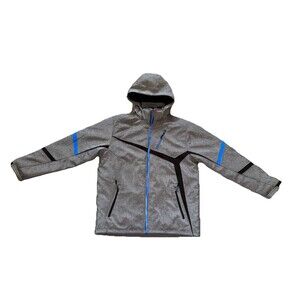 MENS XL CB Sports Ski Jacket GREY 2 In 1 Quilted FLEECE Lining